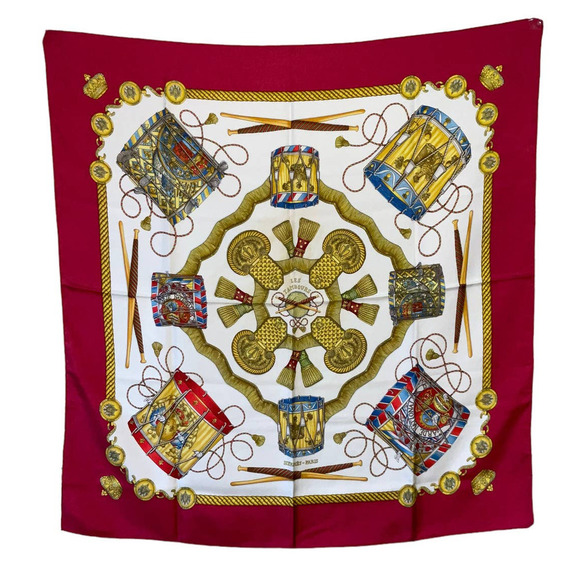 Hermes Hermès “Les Tambours” Silk Scarf 90cm Square - Picture 9 of 16